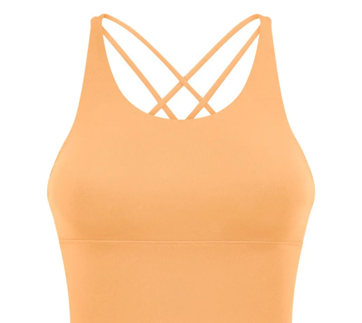 Strappy Back Long Line Sports Bra