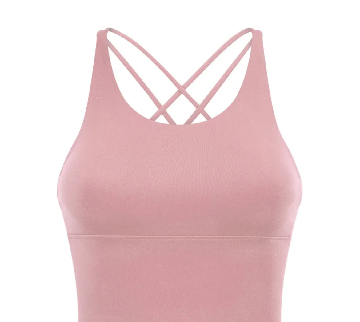 Strappy Back Long Line Sports Bra
