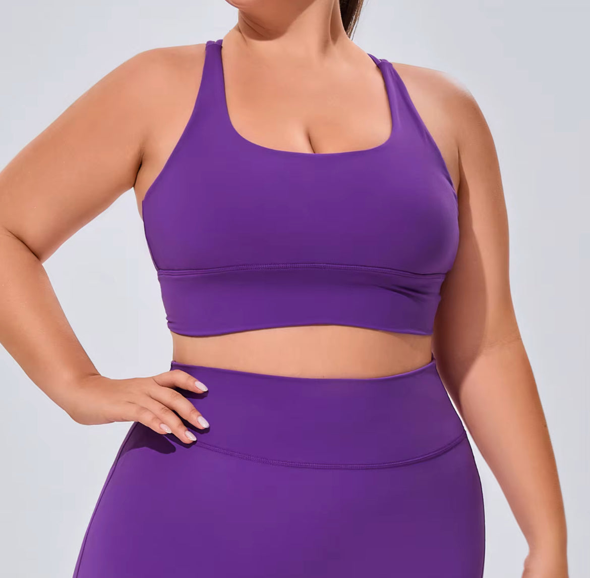 Curvy Strappy Back Bra and Legging Set