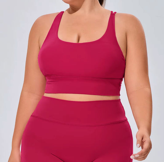 Curvy Strappy Back Bra and Legging Set