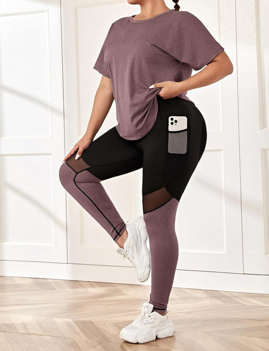 Open Back T Shirt and Legging Set