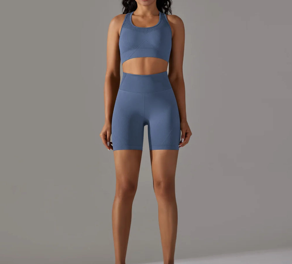 Sports Bra and Bike Short Set