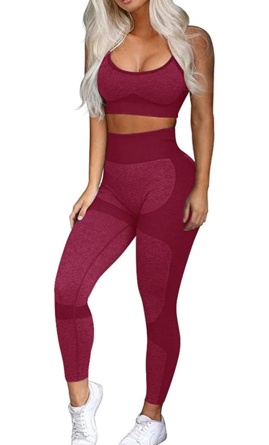 Seamless Cross Back Bra and Legging Set