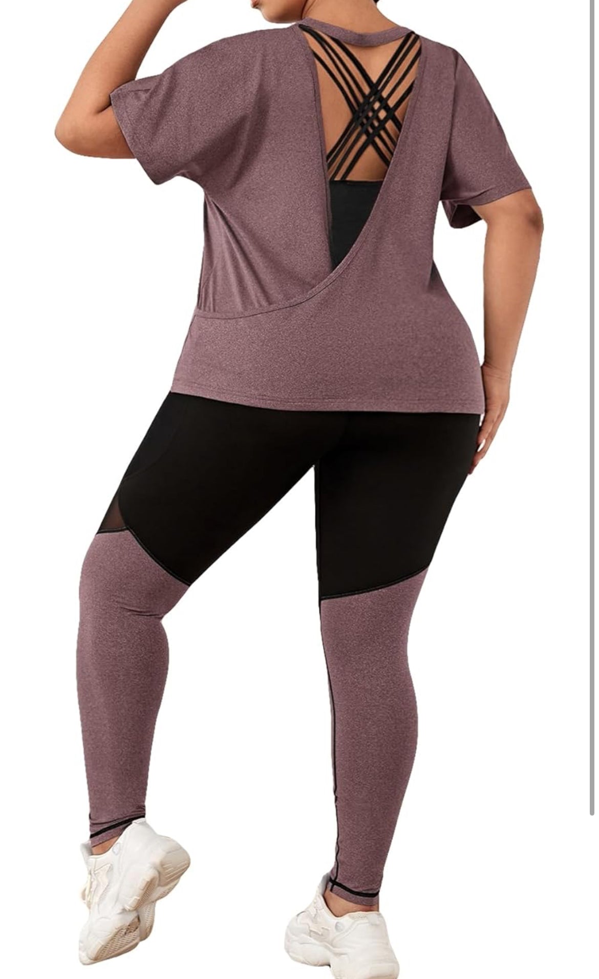 Open Back T Shirt and Legging Set